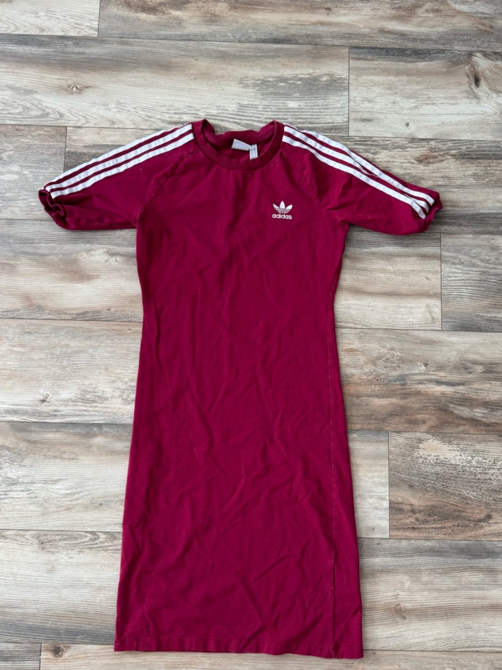 Adidas Women’s 3 Stripe Dress Maroon Medium - Picture 6 of 11